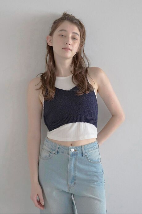 drawstring knit bustier / ドロストニットビスチェ　　　　　　　　