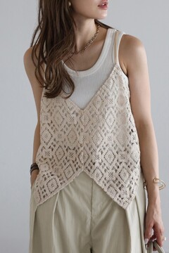 BONJOUR SAGAN公式オンラインストア / かぎ編みレースキャミビスチェ