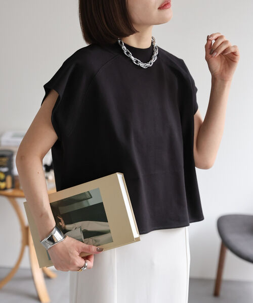 【USAコットン】ミニ裏毛フレンチスリーブトップス