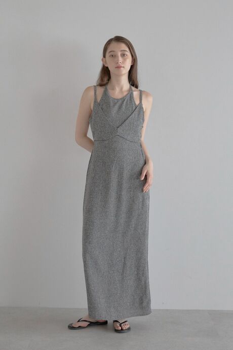 summer tweed halter neck dress / サマーツイードホルターネックキャミワンピース