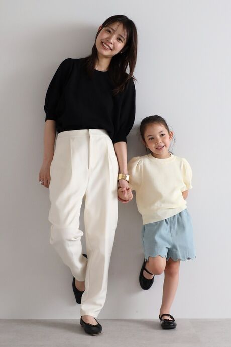 【3-10才対応】接触冷感パフスリーブニットトップス