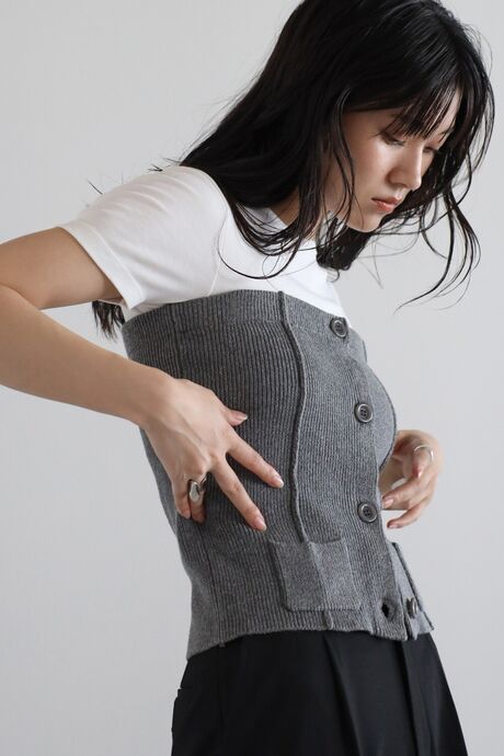 mini pocket knit bustier / ミニポケットニットビスチェ　　　　　　　　　　　　　　