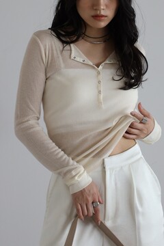 BONJOUR SAGAN公式オンラインストア / henry neck sheer pullover
