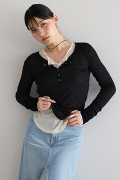 NOBLE 洗える 2way ヘンリーネックシアープルオーバー グレーB toy様NOBLE 洗える 2way ヘンリーネックシアープルオーバー