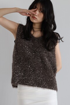 BONJOUR SAGAN公式オンラインストア / glitter shaggy knit vest
