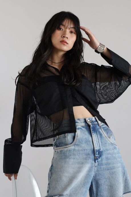 docking mesh shirt / 切替メッシュシャツ　　　　　　　　　　　　　　　　　　　　　　　　　　　　　