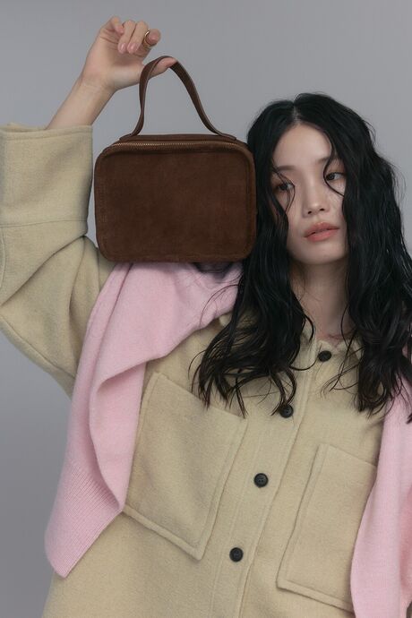 【牛革】スクエアハンドバッグ