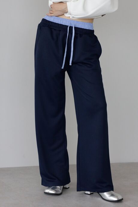 double waist straight sweat pants / 裏毛ダブルウエストストレートスウェットパンツ