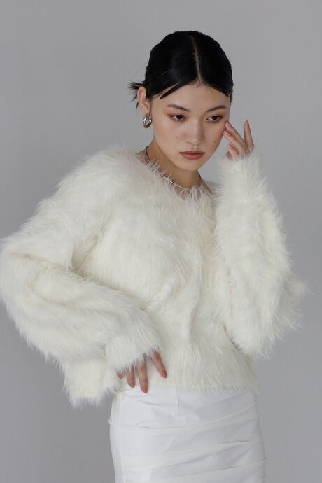 fluffy shaggy knit pullover / ふんわりシャギーニットプルオーバー