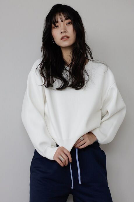 sweat like knit pullover / スウェットライクニットプルオーバー