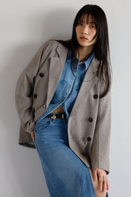 gun club check double-breasted jacket / ガンクラブチェックダブルブレストジャケット