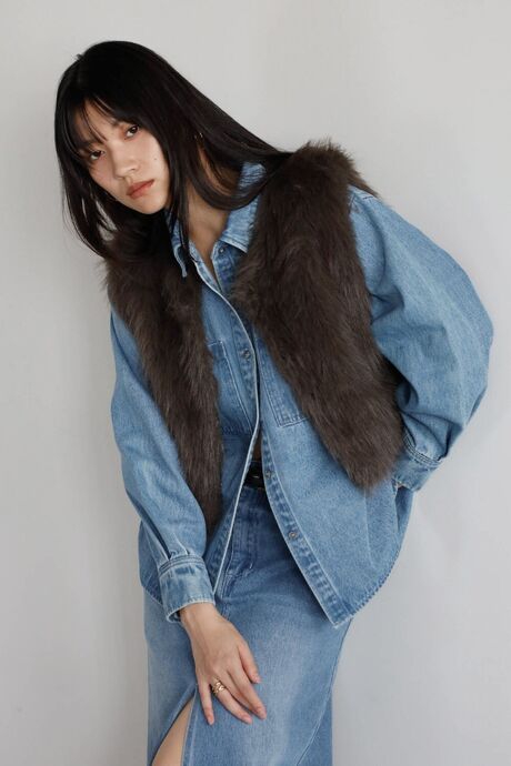 cropped fur vest / クロップドファーベスト