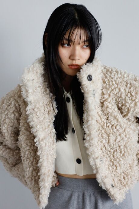 poodle boa 2way collar coat / プードルボア2WAYカラーコート　　　　　　　　　　　　　　　　　　　　　　　　　　　