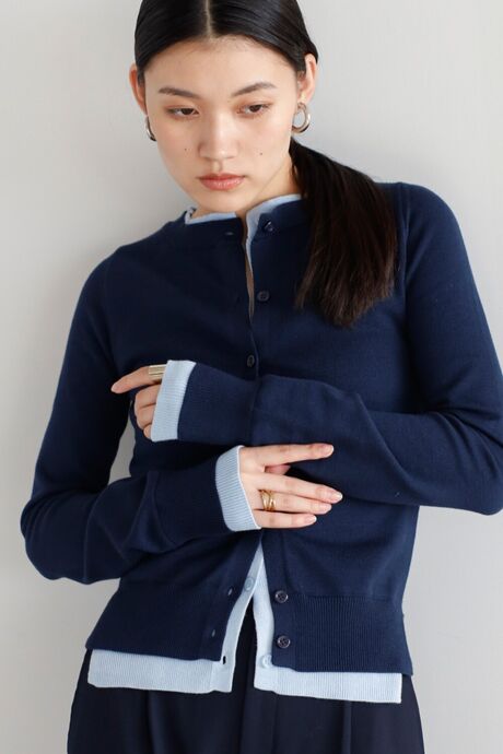 layered like knit cardigan / レイヤード風ニットカーディガン　　　　　　　　