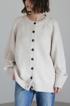 【よっきゅん✨】ebure ローゲージニット　ラグランカーディガン カラーミックスローゲージ ニットカーディガン | ebure (Women