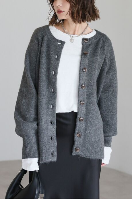 【よっきゅん✨】ebure ローゲージニット　ラグランカーディガン BONJOUR SAGAN公式オンラインストア / ラグランスリーブニット