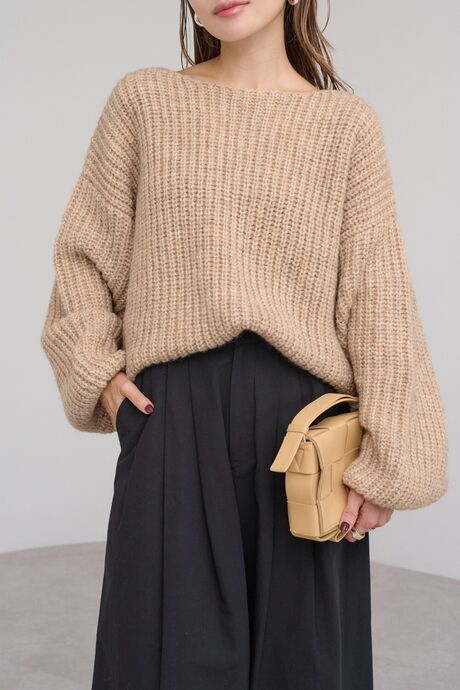 アルパカタッチボリュームニット