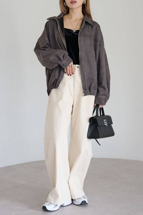 フェイクスエードジップジャケット