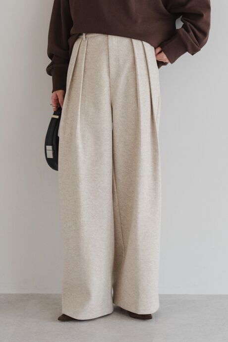 ウールタッチタックパンツ