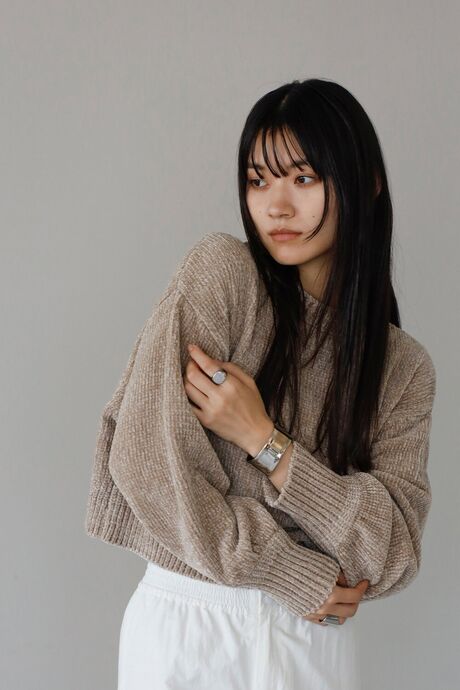 velour mall pullover / ベロアモールニットプルオーバー