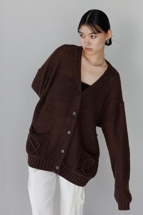 cord embroidery knit cardigan / コード刺繍カーディガン