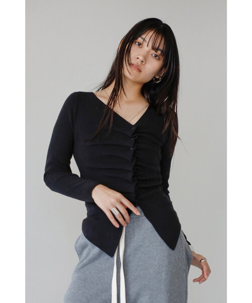 front gather cardigan / フロントギャザーカーディガン