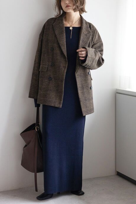 158cm/Brown×Dark-Navy