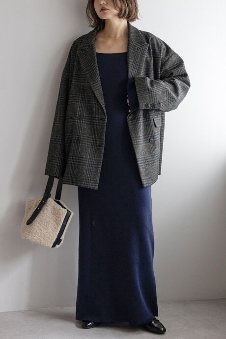 158cm/Gray×Dark-Navy