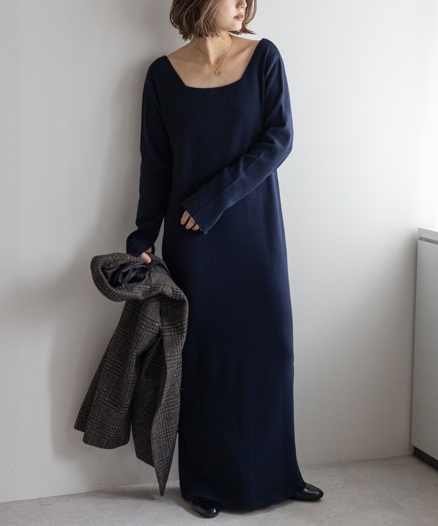 158cm/GRAY×DARK-NAVY