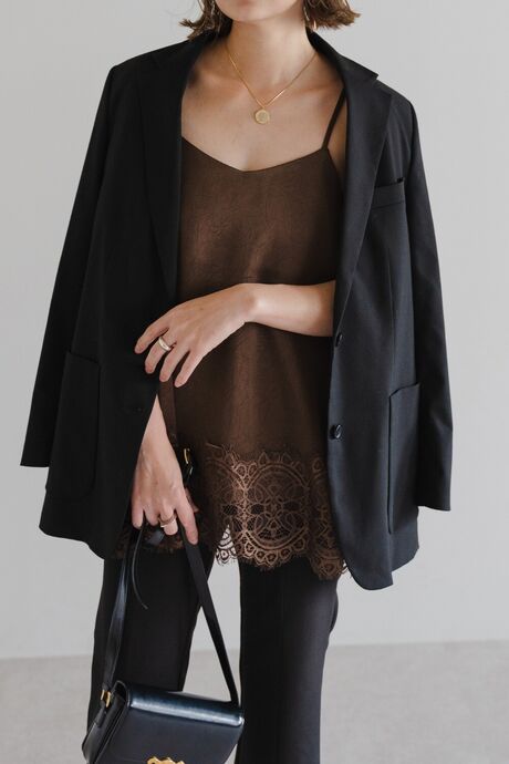 レーストリムキャミソール