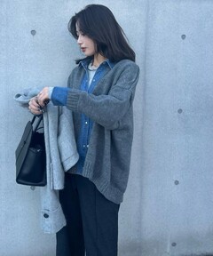 Bonjour Sagan デニムシャツドッキングカーディガンニット BONJOUR SAGAN公式オンラインストア / デニムシャツドッキングカーディガン