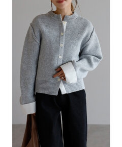 【完売商品】ボンジュールサガン シャツレイヤード風ニットカーディガン BONJOUR SAGAN公式オンラインストア / シャツレイヤード風ニット