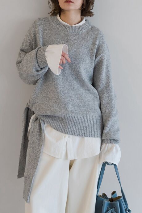 サイドデザインニットプルオーバー　　　　　　　　