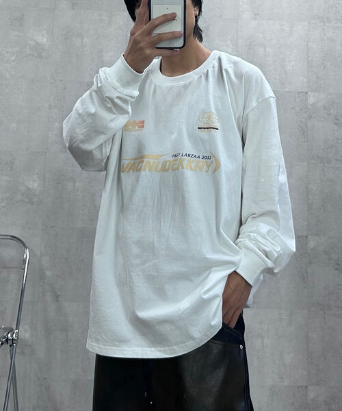 プリントグラフィック長袖Tシャツ