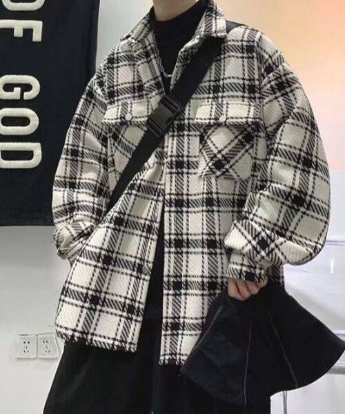 チェック柄カジュアルジャケット