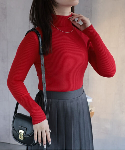 【選べるカラー】シンプルリブタートルネック