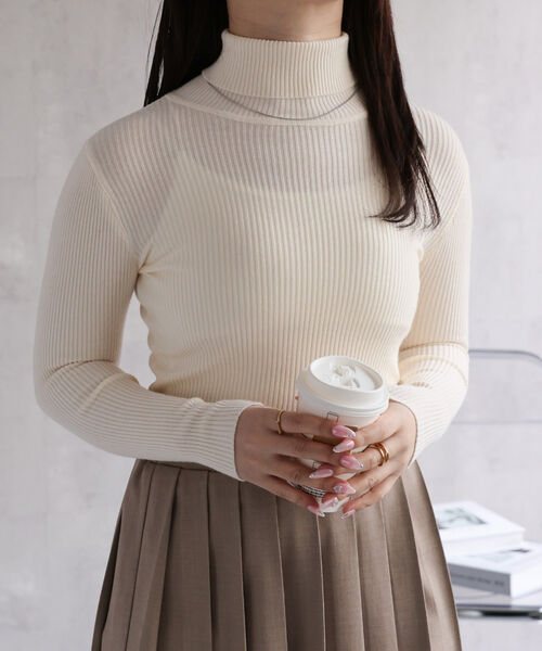 【選べるカラー】シンプルリブタートルネック