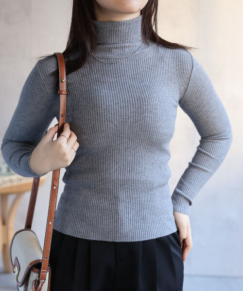 【選べるカラー】シンプルリブタートルネック