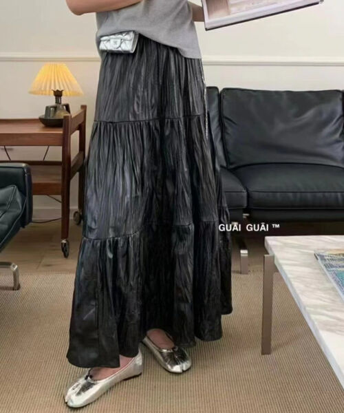 レザーライクワッシャースカート