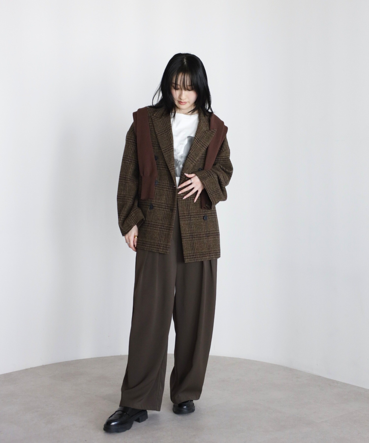 166cm/Charcoal-Brown