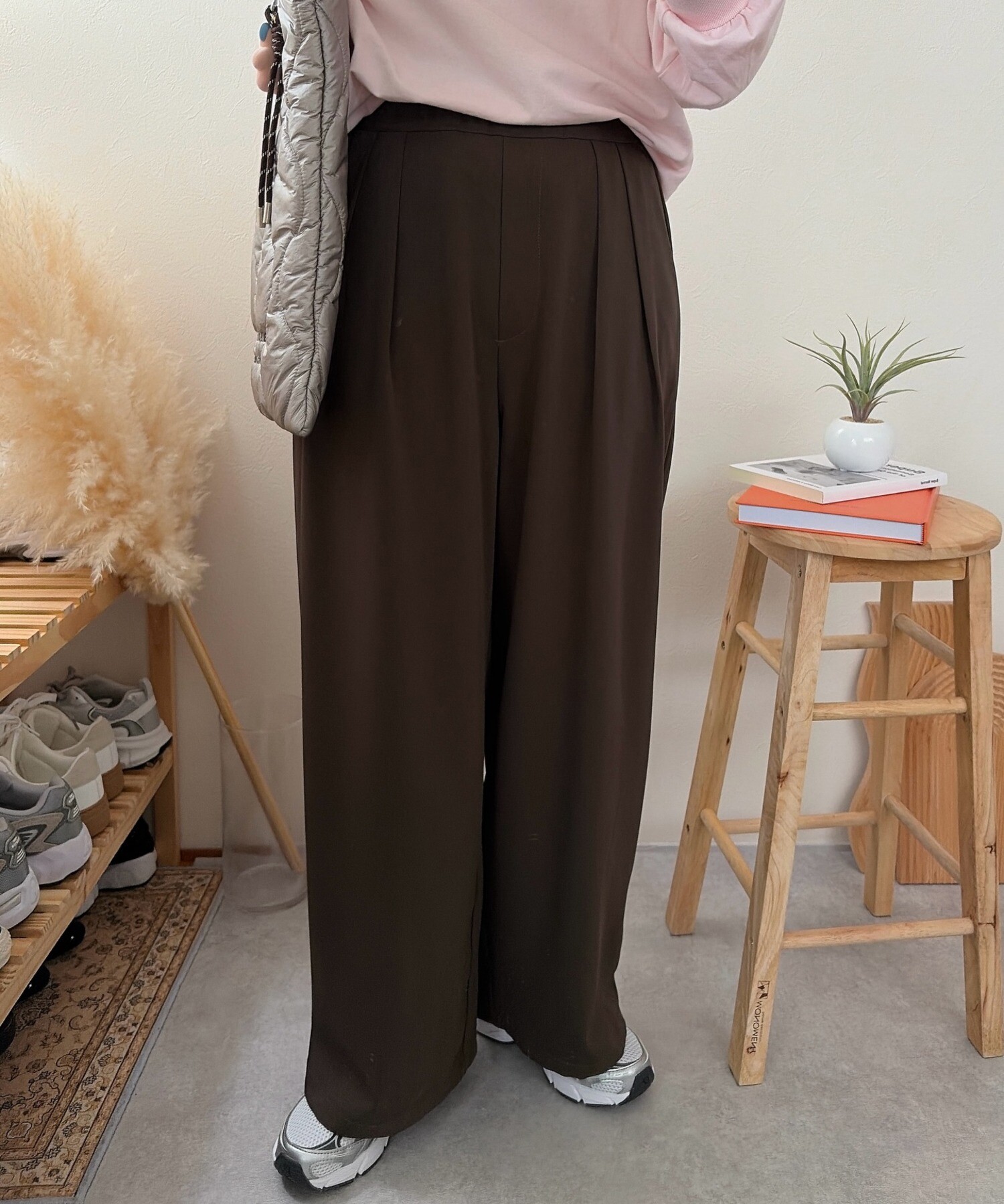 162cm/Charcoal-Brown