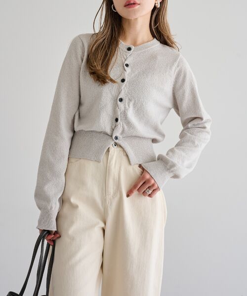 クロス釦カーディガン