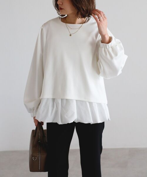 バルーンヘムレイヤードセットトップス