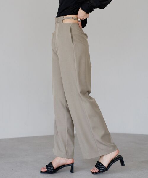 waist belt design straight pants / ウエストベルトデザインストレートパンツ