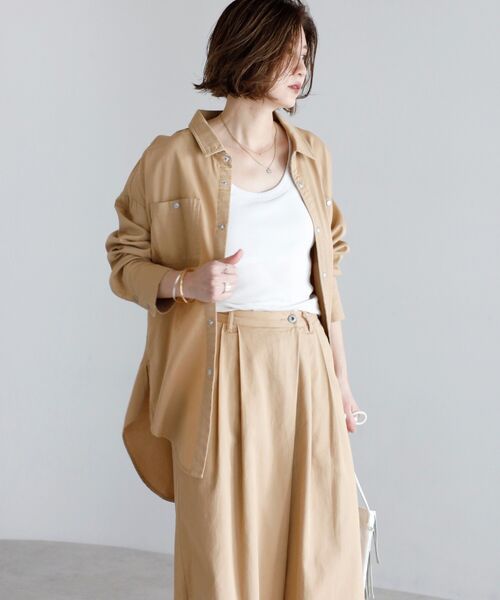 オーバーサイズロングデニムシャツ