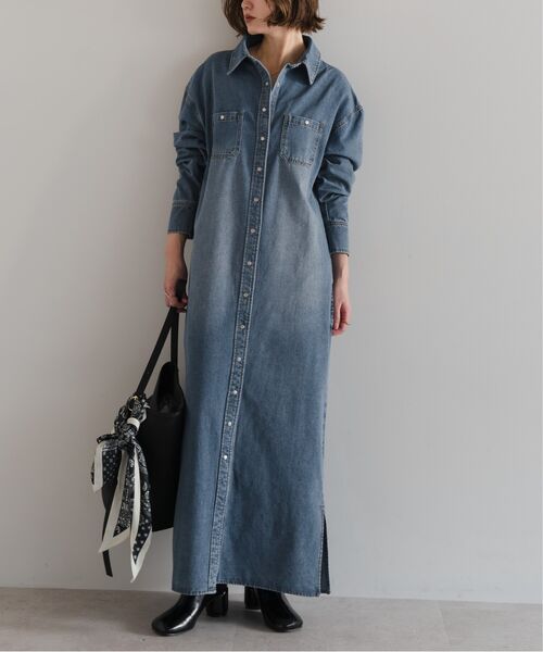 デニムロングワンピース　　　