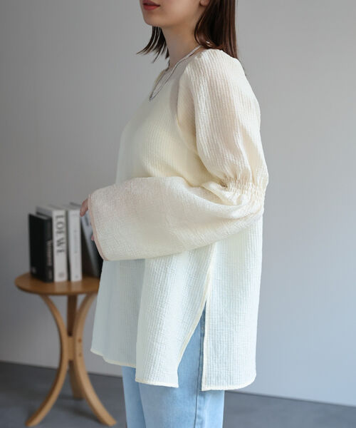 配色 シアーブラウス