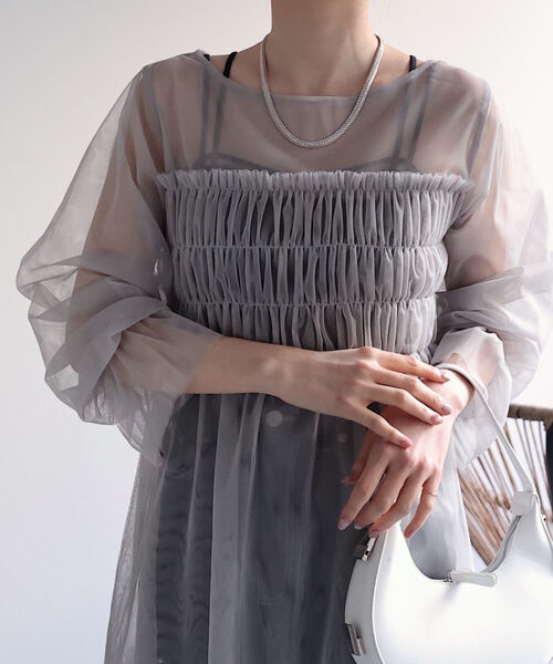 シアーブラウス / 切り替えシャーリングトップス / 結婚式