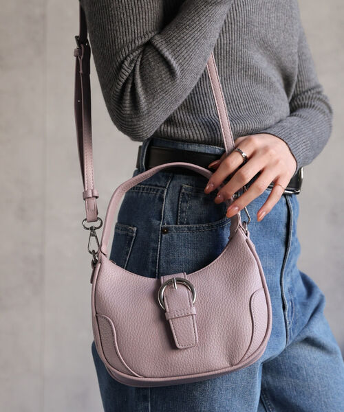 【2WAY】フラップベルト付きショルダーバッグ/ハンドバッグ