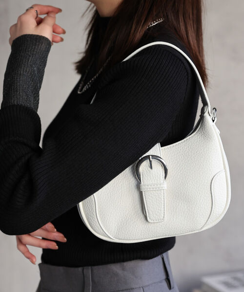 【2WAY】フラップベルト付きショルダーバッグ/ハンドバッグ